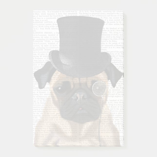 Pug, Formellt hound och Hat Post-it Block (Framsida)