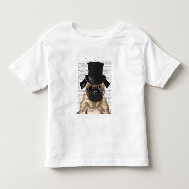 Pug, Formellt hound och Hat T Shirt (Framsida)