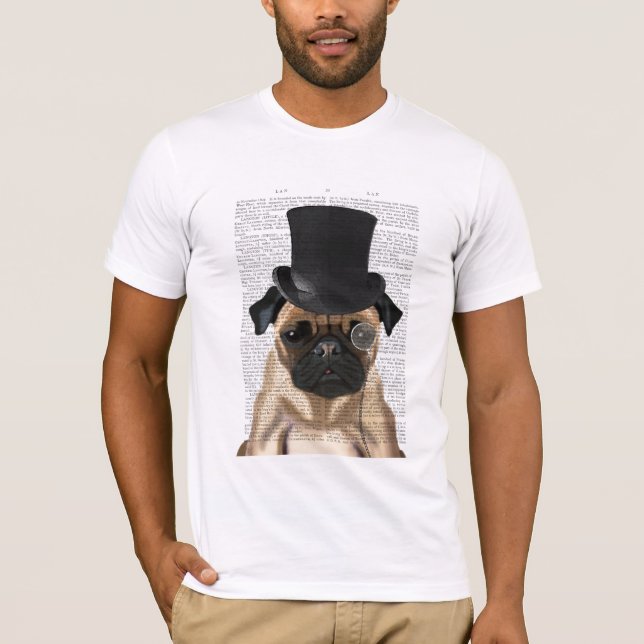 Pug, Formellt hound och Hat T Shirt (Framsida)