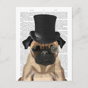 Pug, Formellt hound och Hat Vykort
