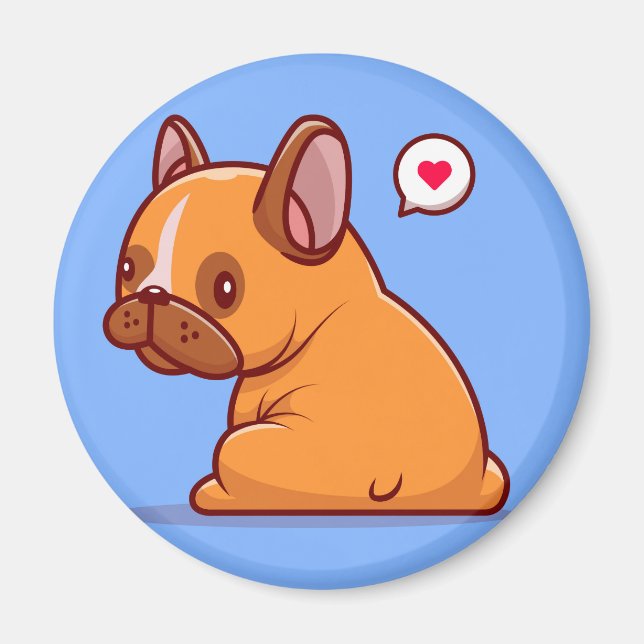 Pug/Fransk Bulldog Magnet (Framsidan)