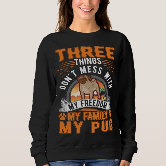 Pug Freedom Family Pug  1 T Shirt (Framsida)