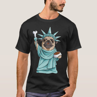 Pug Frihetsgudinnan för män kvinnor pojkar flickor T Shirt