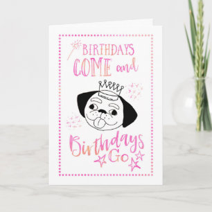 Pug Funny Birthday Dikt Kort