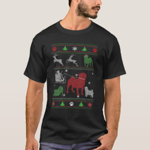 Pug Funny jul Snö Tass Hund Pappa Mamma T Shirt
