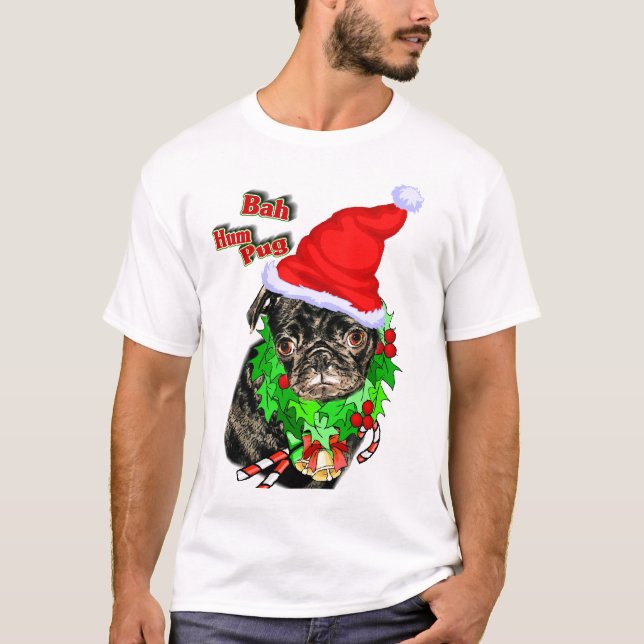Pug Funny julklapp Tee Shirt (Framsida)