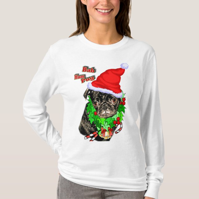 Pug Funny julklapp Tee Shirt (Framsida)