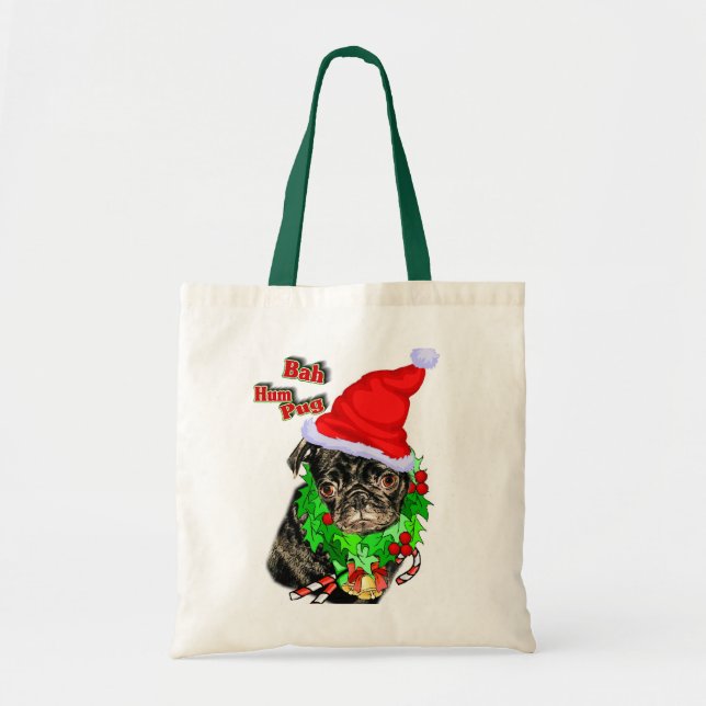 Pug Funny julklapp Tygkasse (Framsidan)