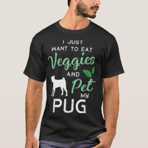 Pug Funny Vegan Hund älskare Owner Julafton Birthd T Shirt