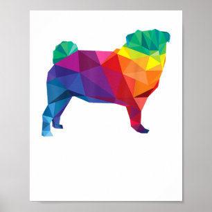 Pug Gay pride LGBT Rainbow Flagga T shirt Hundälsk Poster