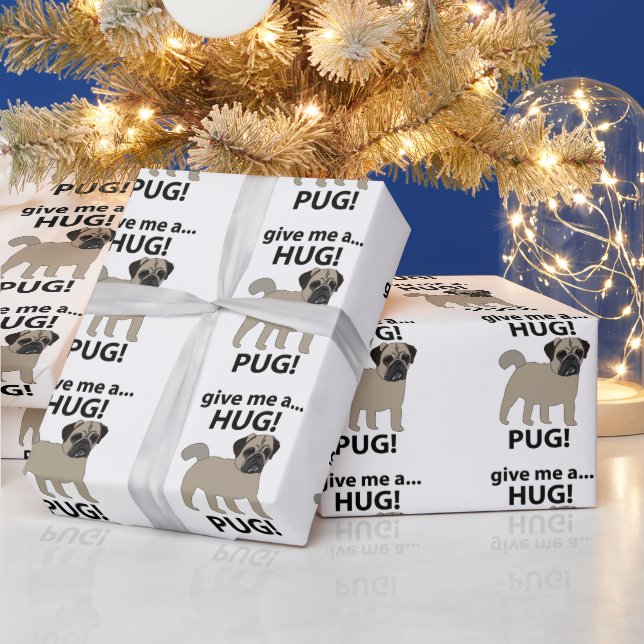 Pug Ge Mig En Kram Rolig Pug Presentpapper (Helgdagar)