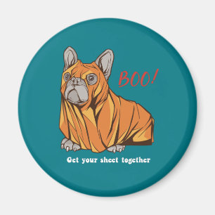 Pug Ghost Costume Hund älskare Funny Halloween Boo Magnet