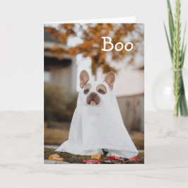 Pug Ghost Hund Halloween Helgdag Card Helgkort
