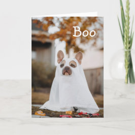 Pug Ghost Hund Halloween Helgdag Card Helgkort