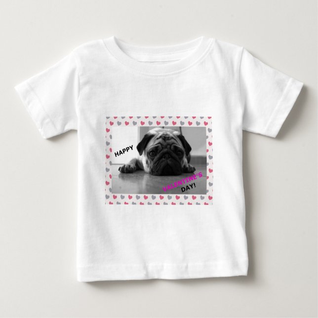 Pug Glad Alla hjärtans dag T Shirt (Framsida)
