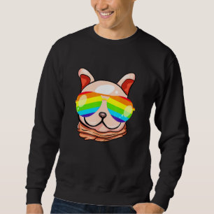 Pug Glass Hund Solglasögon Lesbisk Outfit Trans Gi Lång Ärmad Tröja
