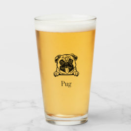 Pug Glass Tumbler Glaskopp