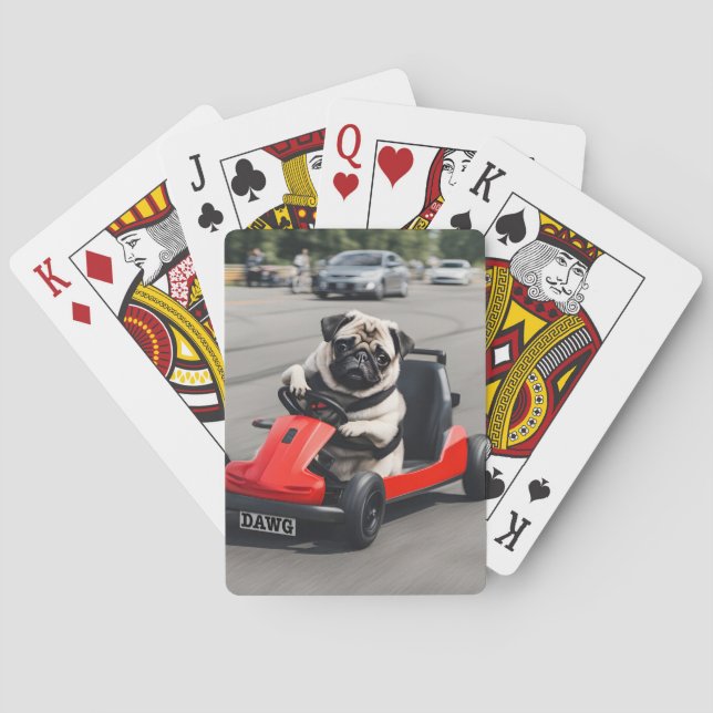 Pug go-kart-tävla casinokort (Baksidan)