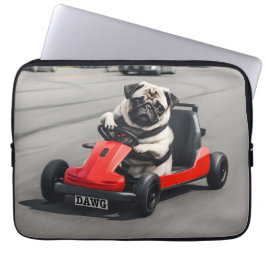 Pug go-kart-tävla laptop fodral