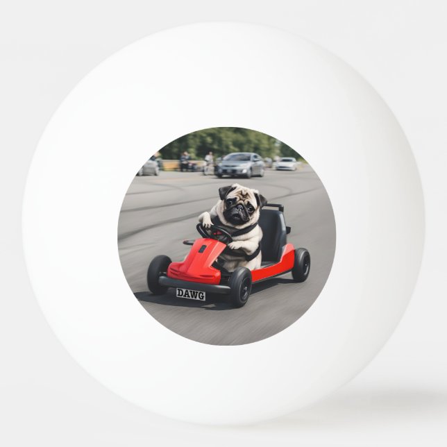 Pug go-kart-tävla pingisboll (Framsidan)
