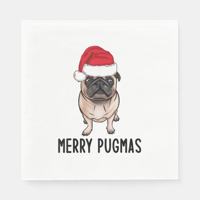 Pug God jul Pug Merry Pugmas Pappersservett (Framsidan)