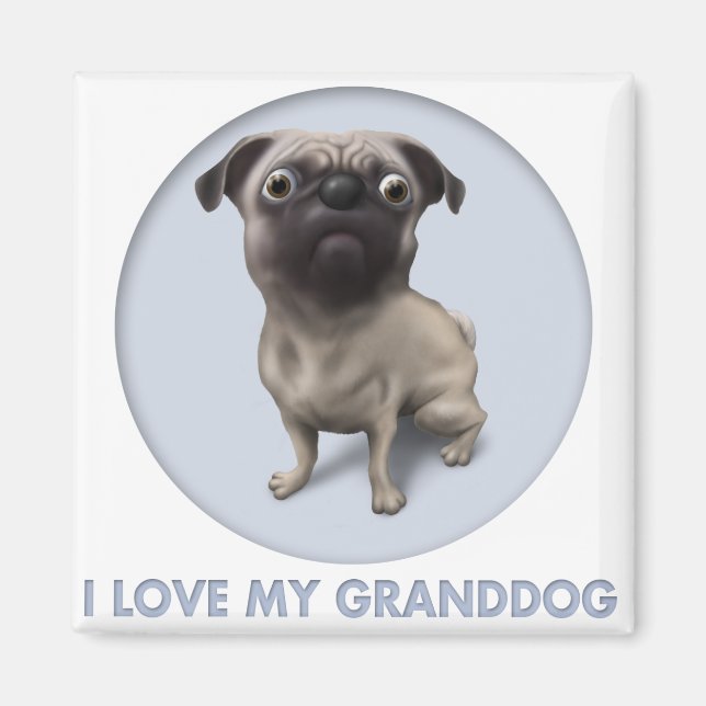 Pug Granddog Magnet (Framsidan)