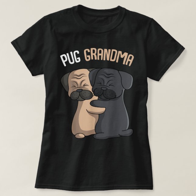 Pug Grandma Hund Mamma Älskare Owner Women T Shirt (Design framsida)