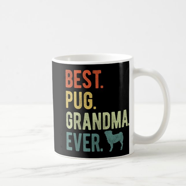 Pug Grandma Hundälskare Mors dag Kaffemugg (Höger)