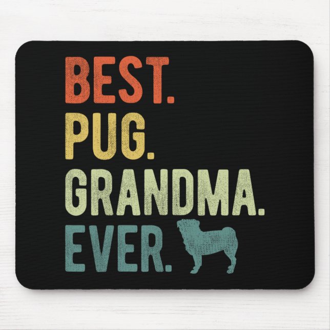 Pug Grandma Hundälskare Mors dag Musmatta (Framsidan)