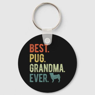 Pug Grandma Hundälskare Mors dag Nyckelring