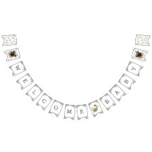 Pug Greenery Baby Shower Puppy buntbanderoll