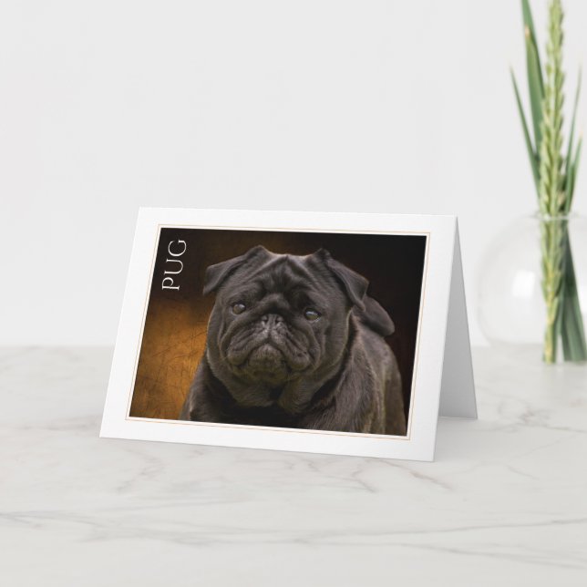 Pug Greeting Card Anteckningskort (Framsida)