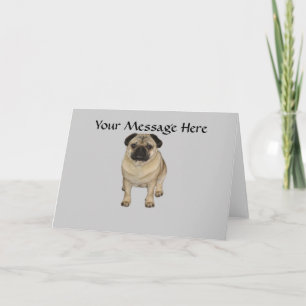 Pug Greeting Card Helgkort