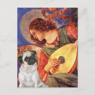 Pug H (Fawn) - Mandolin Angel Vykort