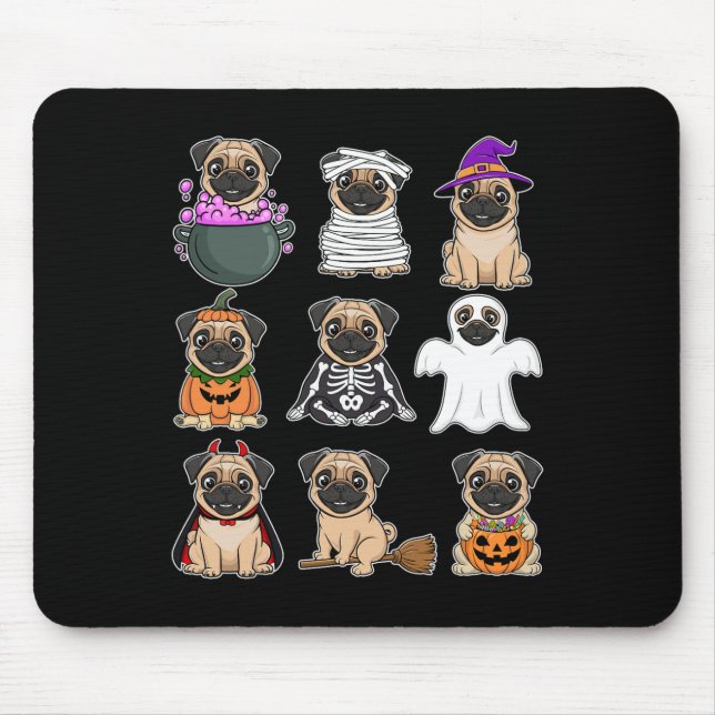 Pug Halloween Costume Spooky Ghost Pumpkin Pug Hal Musmatta (Framsidan)