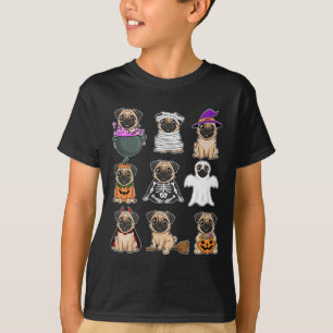 Pug Halloween Costume Spooky Ghost Pumpkin Pug Hal T Shirt