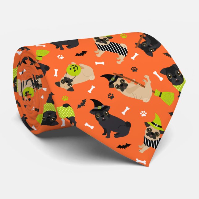Pug Halloween Neck Tie Slips (Rullad)