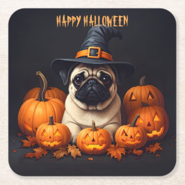 Pug Halloween Underlägg Papper Kvadrat