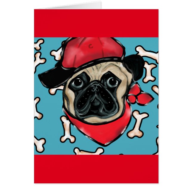 Pug Hälsningskort (Framsidan)