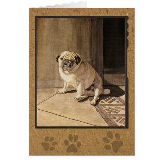 Pug Hälsningskort