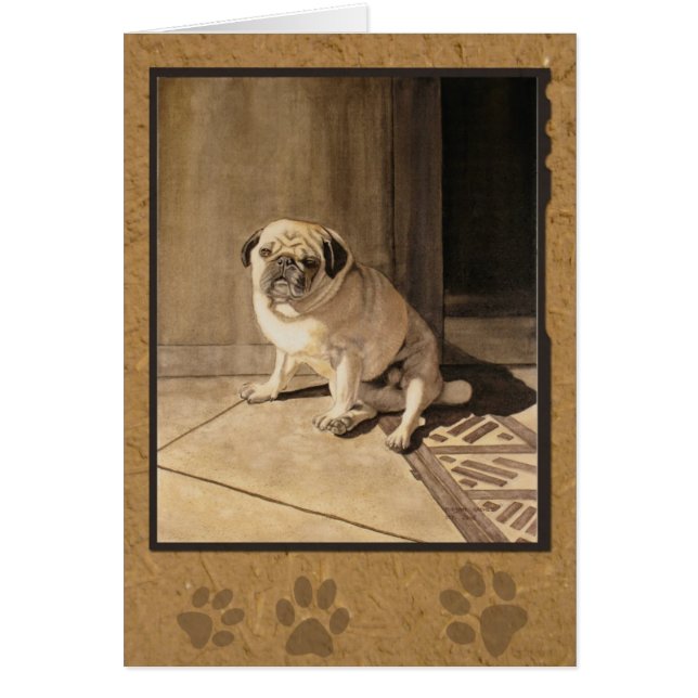 Pug Hälsningskort (Framsidan)
