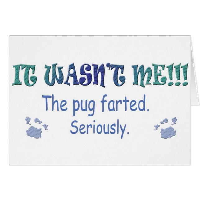 Pug Hälsningskort (Framsidan Horizontal)