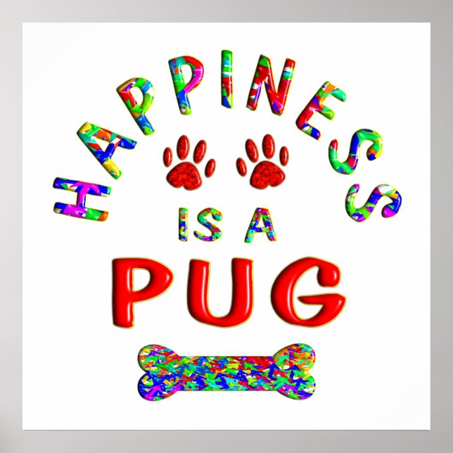 Pug Happity Poster (Framsidan)