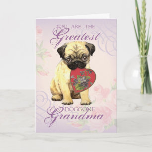 Pug Heart Grandma Kort