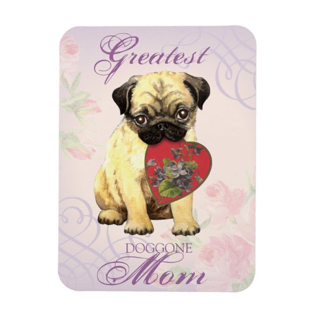 Pug Heart Mamma Magnet (Vertikal)
