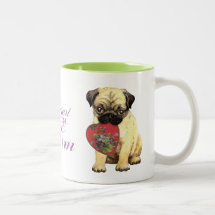 Pug Heart Mamma Två-Tonad Mugg