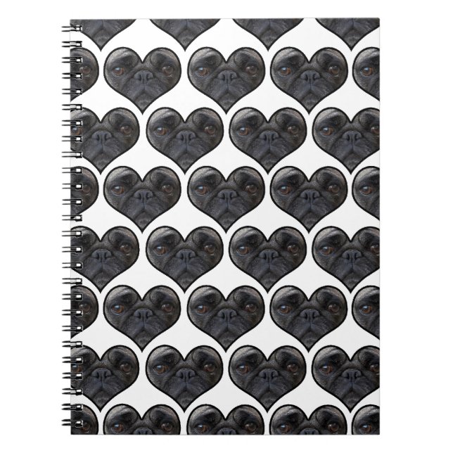 Pug Hearts Anteckningsbok (Framsidan)