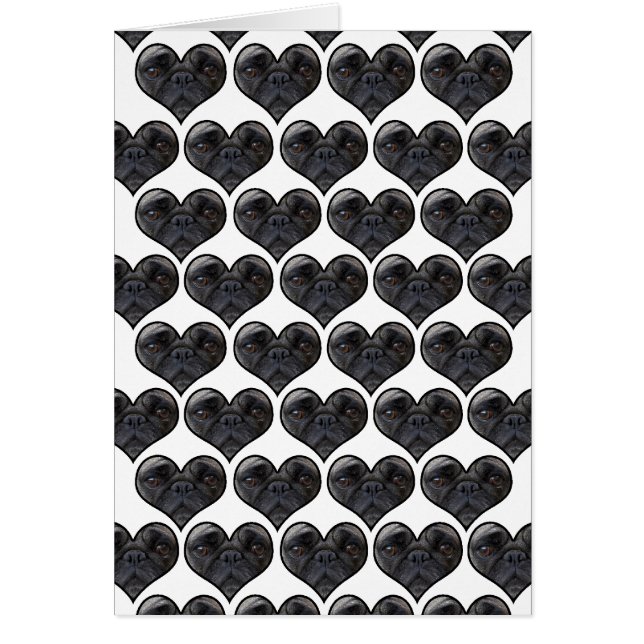 Pug Hearts Hälsningskort (Framsidan)