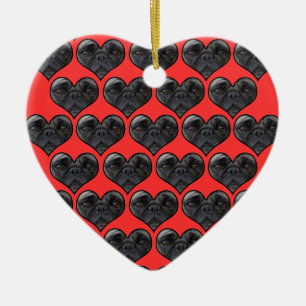 Pug Hearts Julgransprydnad Keramik