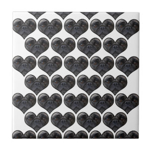 Pug Hearts Kakelplatta